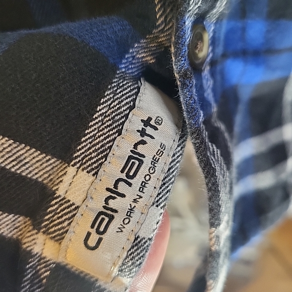 carhartt work in progress flannel Shirt Woman Size S - Picture 3 of 5
